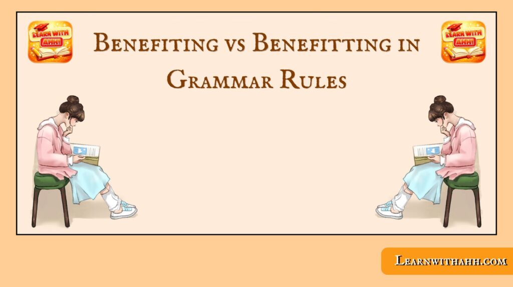 Benefiting vs Benefitting in Grammar Rules