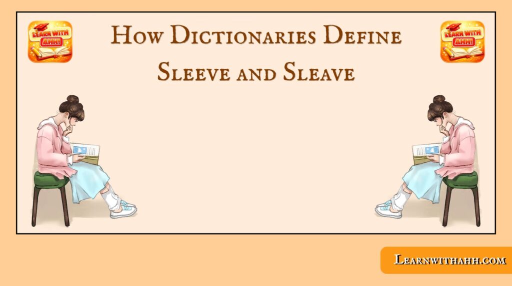 How Dictionaries Define Sleeve and Sleave