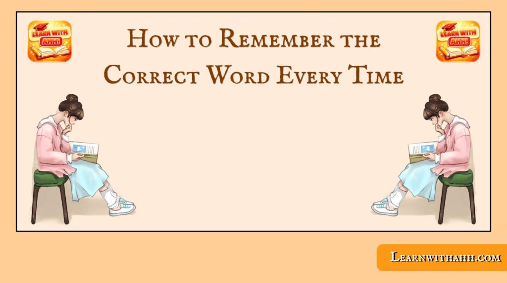 How to Remember the Correct Word Every Time