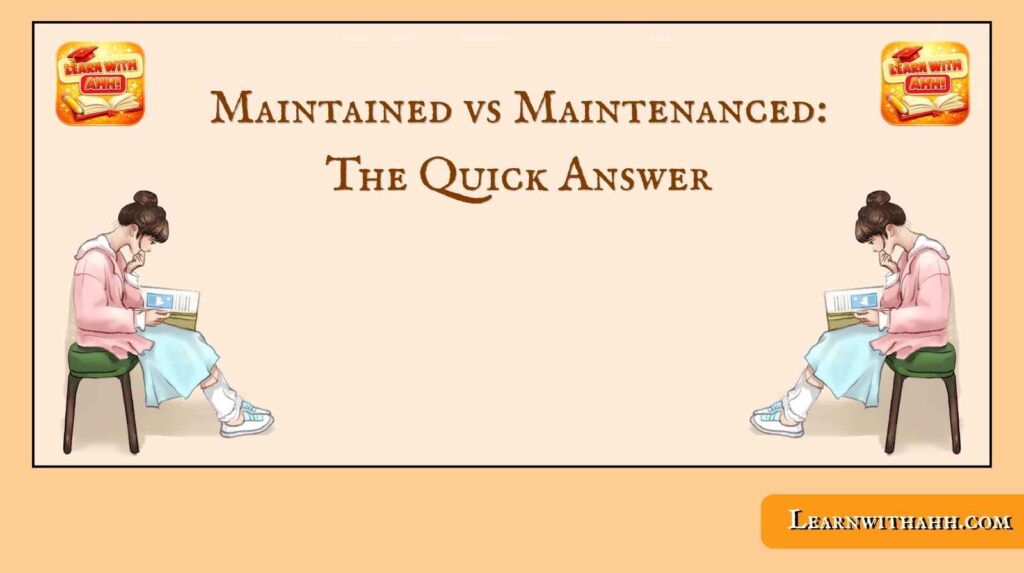 Maintained vs Maintenanced