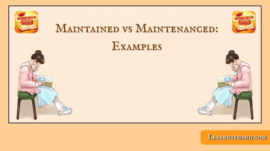 Maintained vs Maintenanced